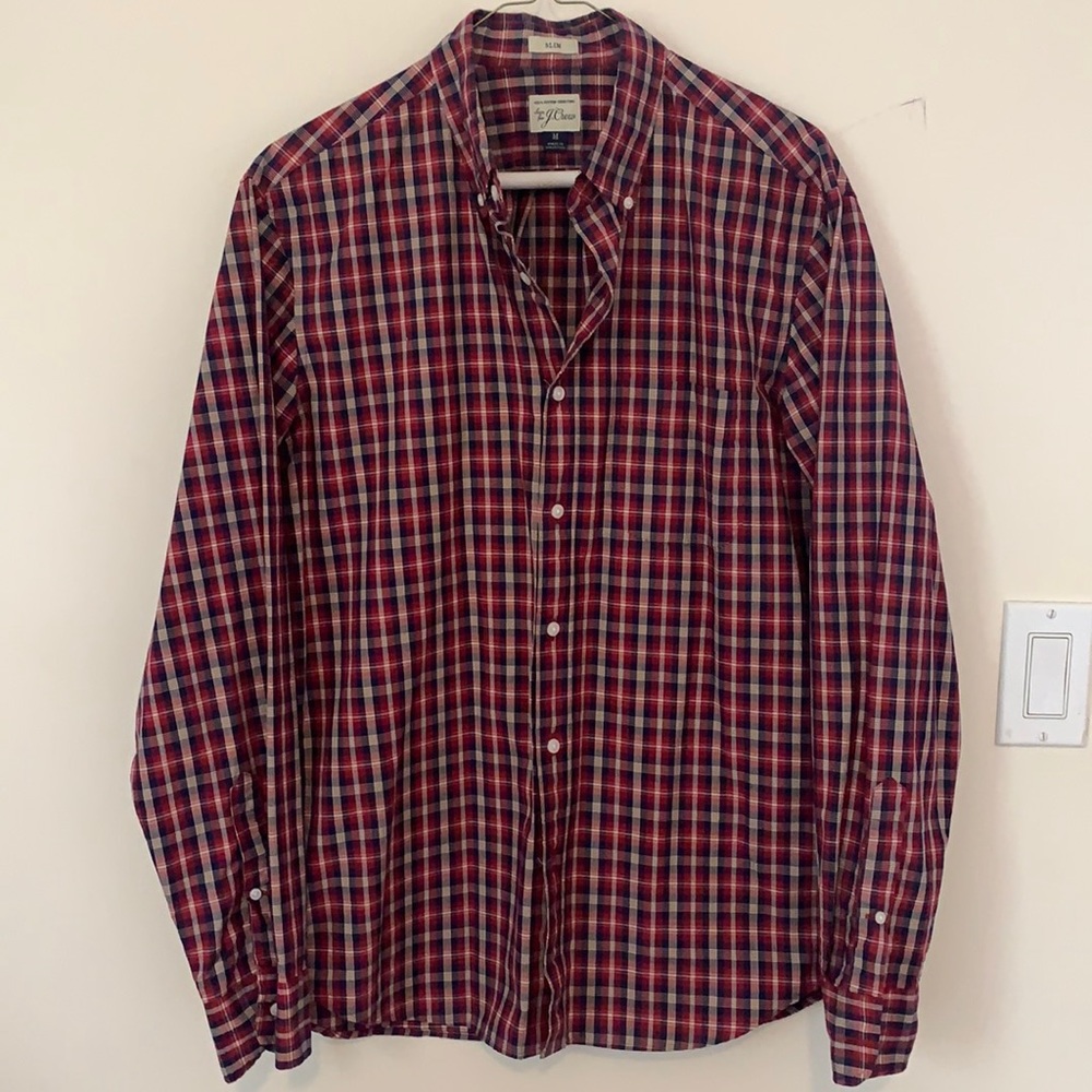 Men’s Medium Slim J.Crew plaid button down